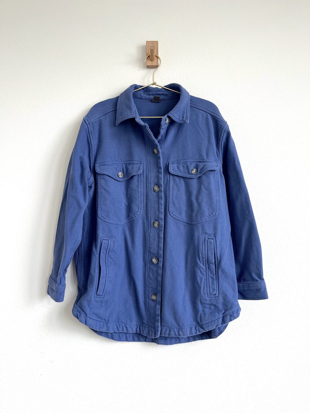 Eddie Bauer Blue Cotton Button-Up Jacket Overshirt - Heavy Weight Chore - Size L